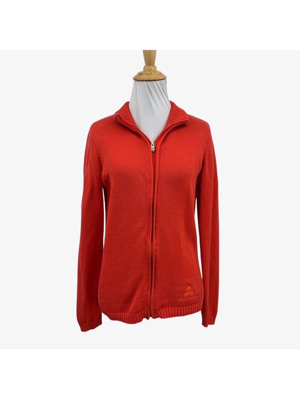 Nivo NVO By Lanctot Cardigan Womens S Small‎ Poppy Full Zip Knit Ribbed Panels